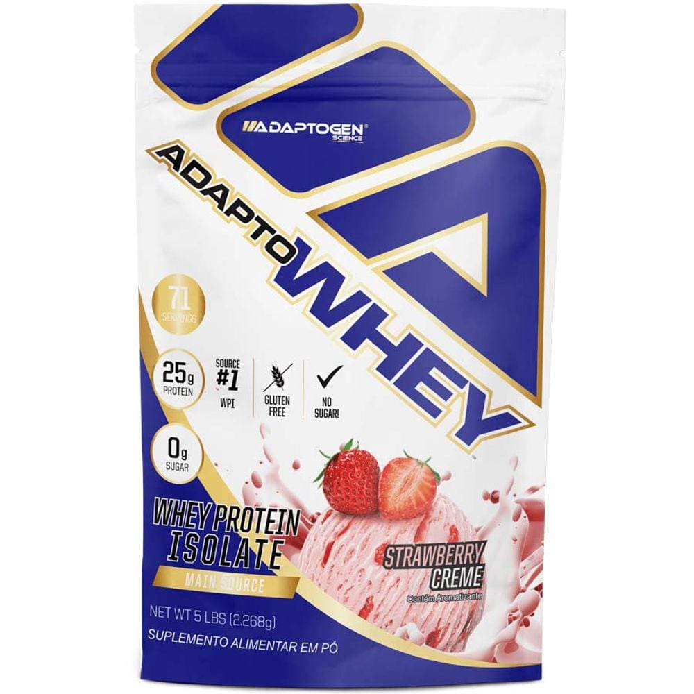 Adaptogen Whey Isolado Whey Protein Isolate 2268kg Morango