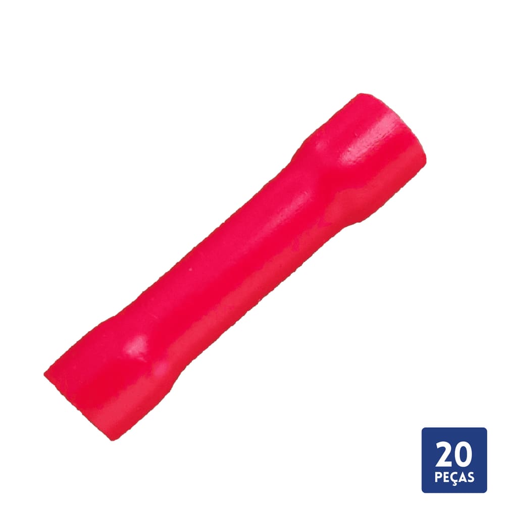 Terminal Luva Isolado Vermelho 0,5mm a 1,5mm 20 Pçs
