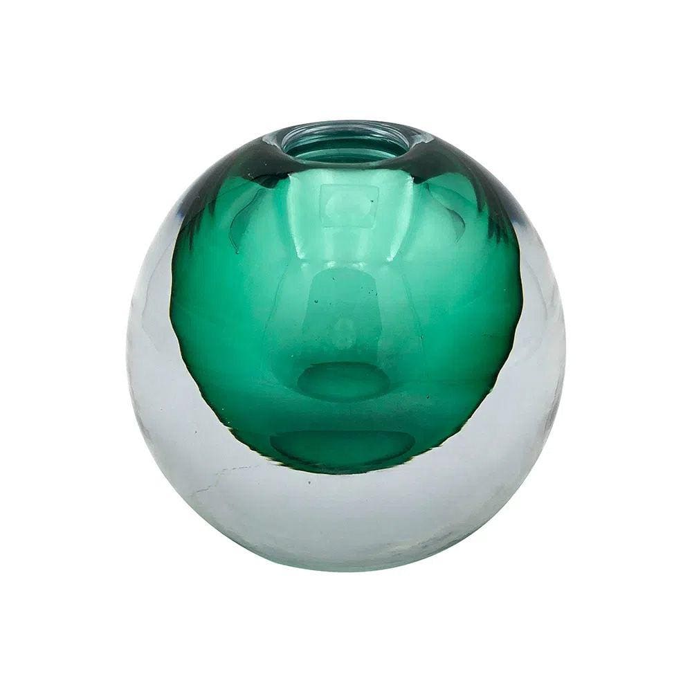 Vaso Decorativo Redondo de Vidro Verde 10cm ROD0032 BTC