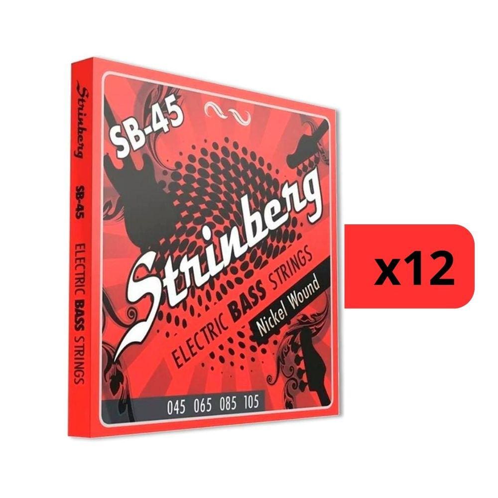 Kit 12 Encordoamento Strinberg Para Contra Baixo SB45 - 4 Cordas