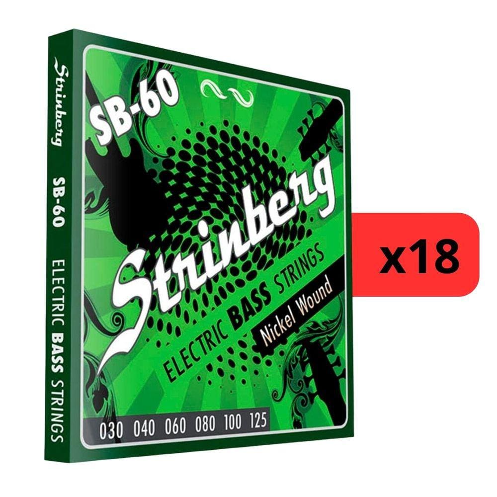 Kit 18 Encordoamento Strinberg Para Contra Baixo SB60 - 6 Cordas