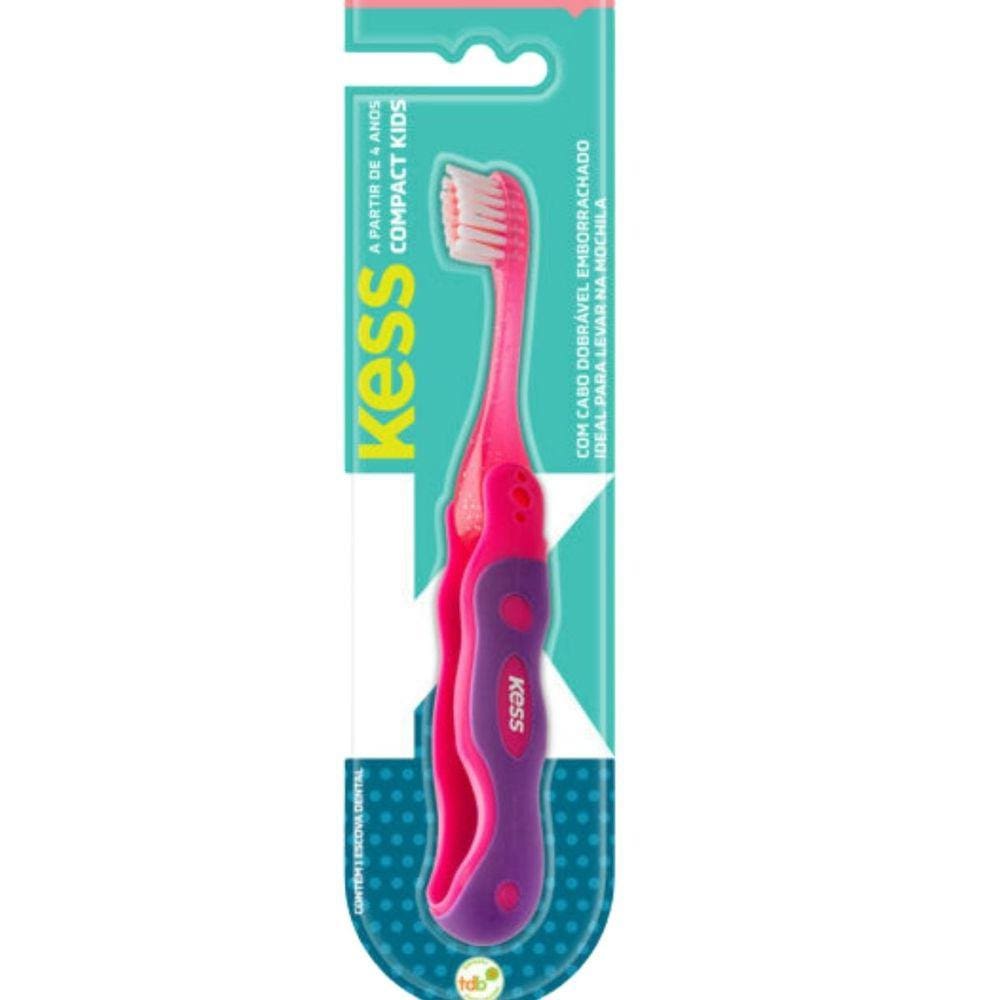 Escova Dental Compact Kids Kess Belliz Rosa Cod.2039