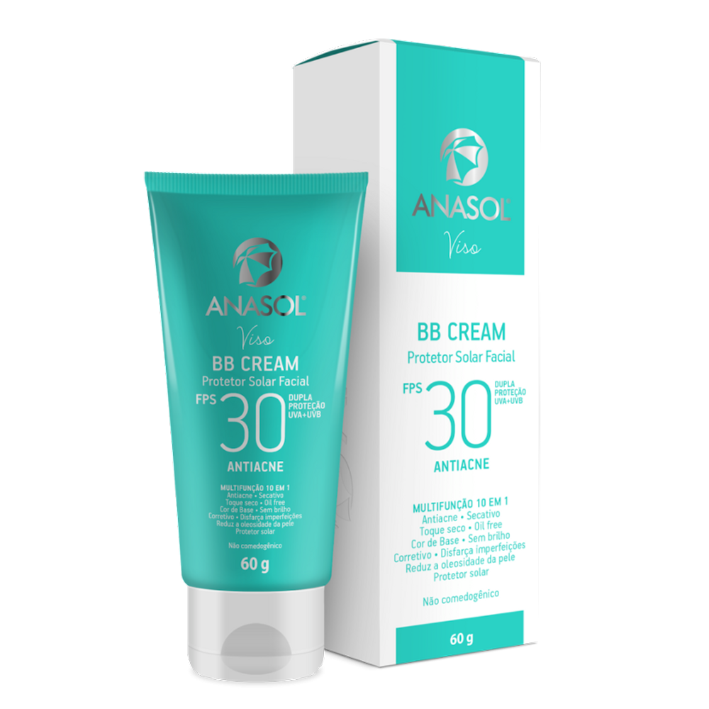Protetor Solar Anasol FPS 30 BB Cream Antiacne 60g