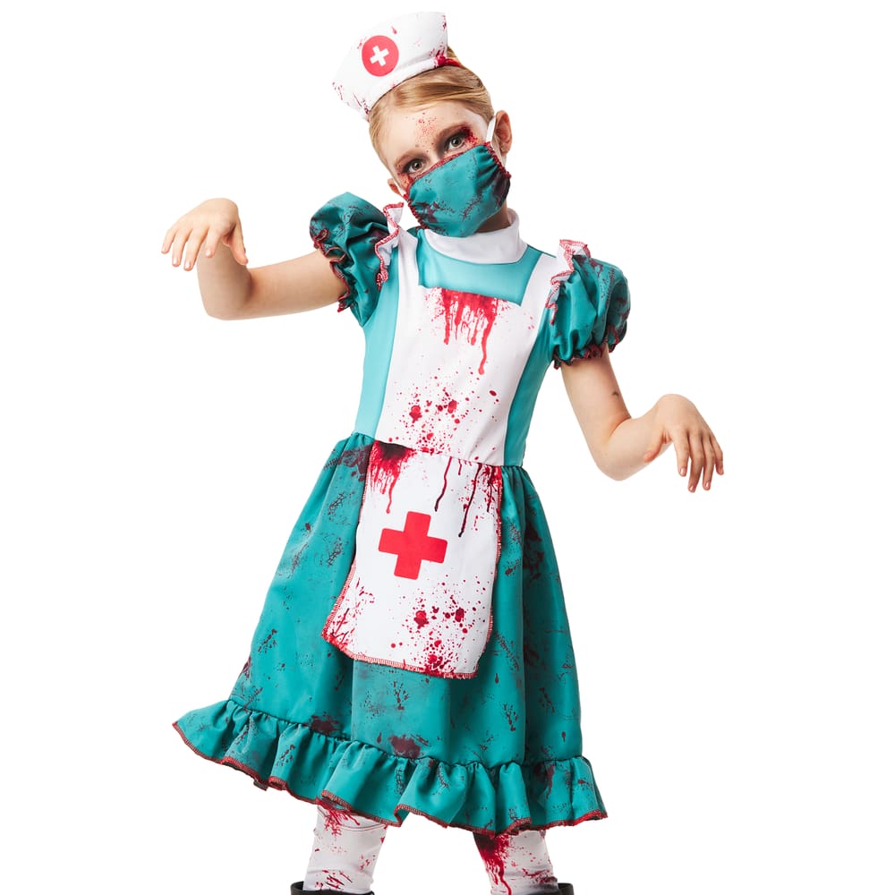 Fantasia Halloween Menina Enfermeira Zumbi Vestido | Extra