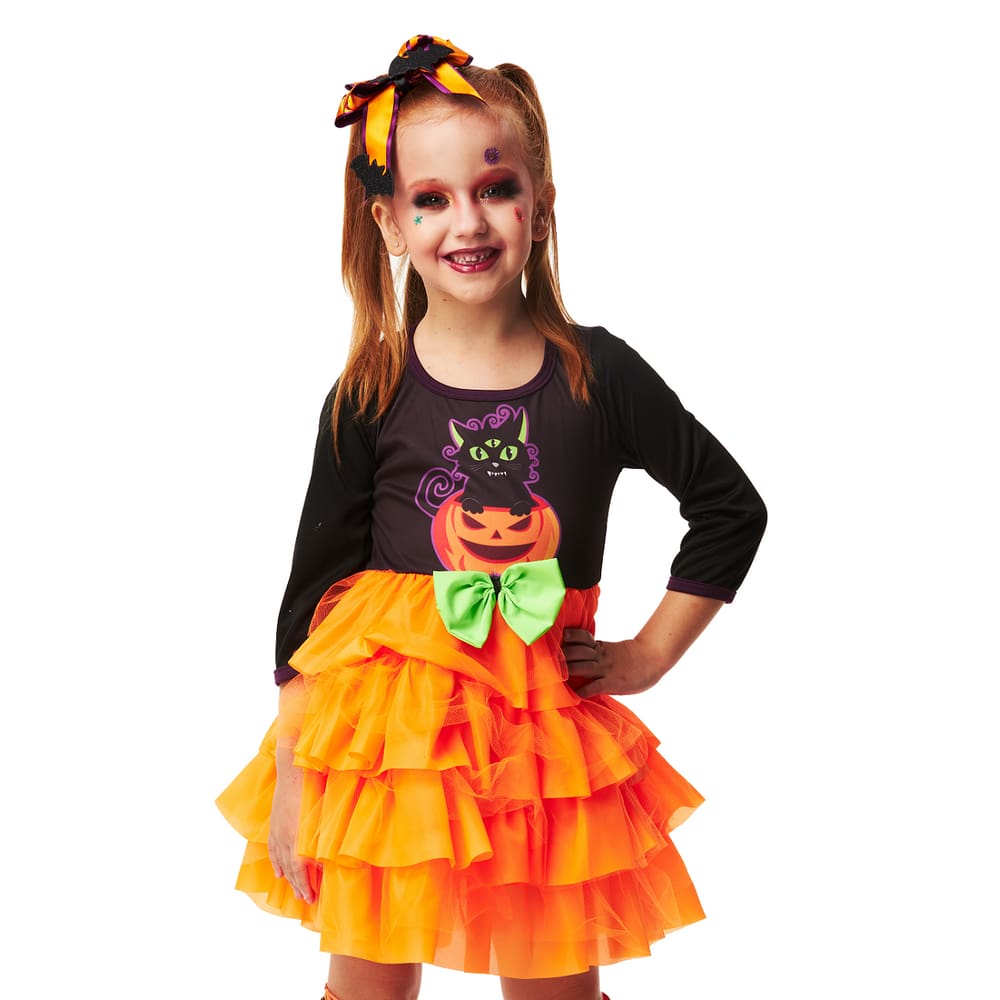 Fantasia Halloween Infantil Bruxinha Com Chapeu Vestido de Bruxa