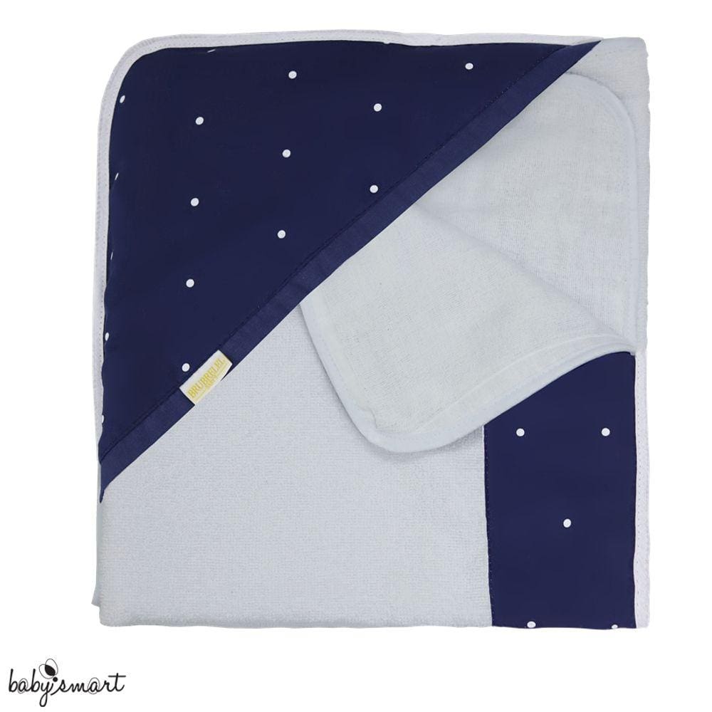 Toalha banho infantil com capuz Cherie azul Brubrelel