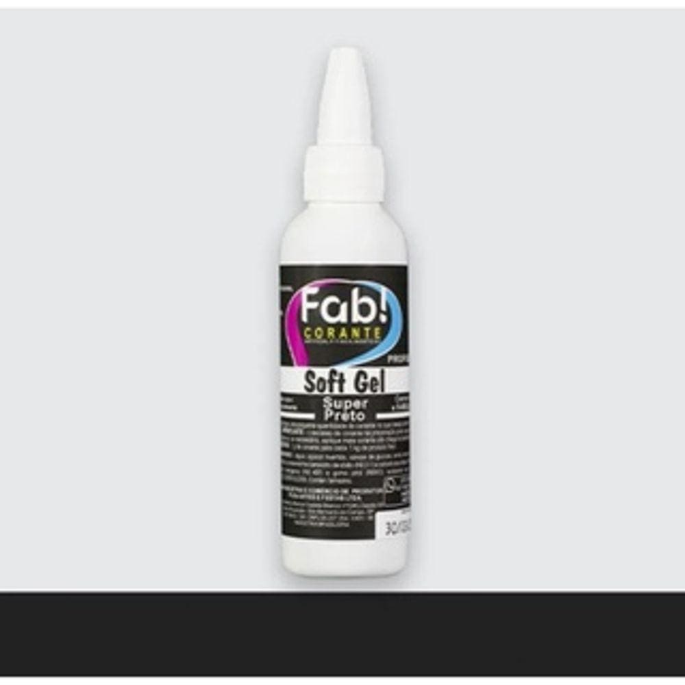 Corante Alimentício Soft Gel Super Preto Fab 60g