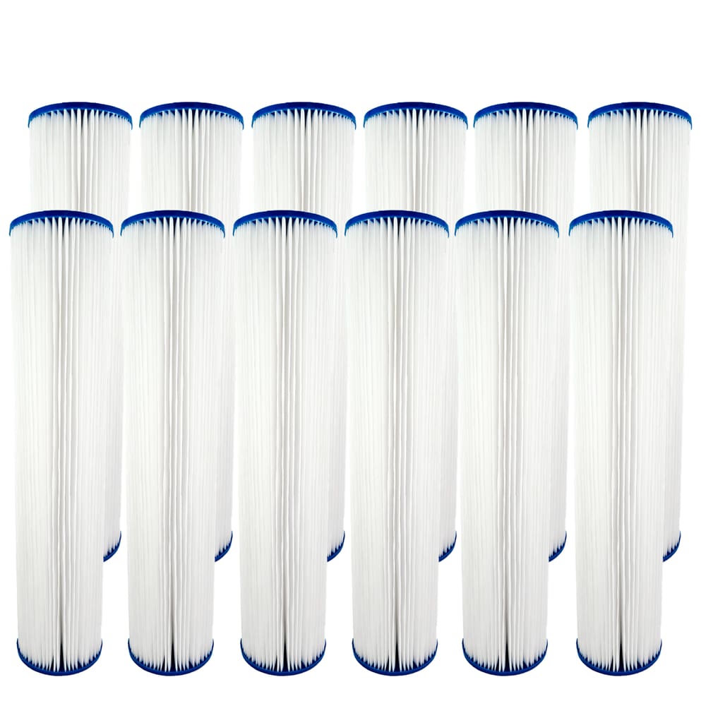 Kit 12 Refil Filtro Agua 20" Plissado Lavável Reutilizável