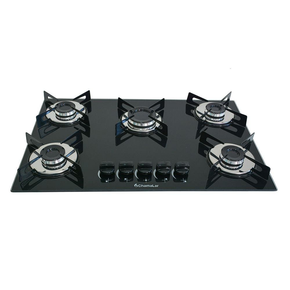 Fogão Cooktop Premium 5 Bocas Ultra Chama Preto