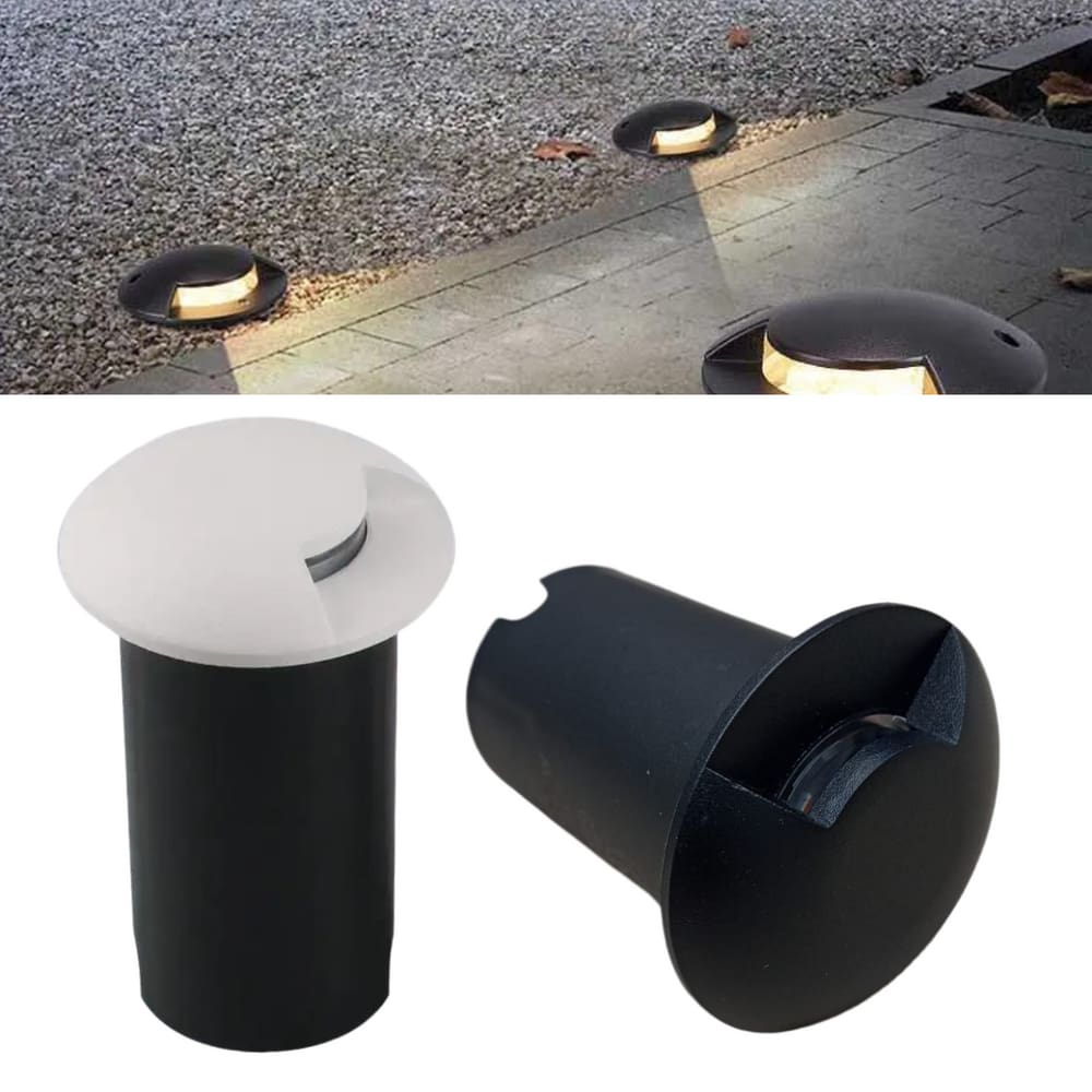 Balizador Spot Led SMD 1W Com Facho Foco De Luz Angular (Branco Quente) IP65 De Embutir Em Piso Solo Chão Escada Gramado