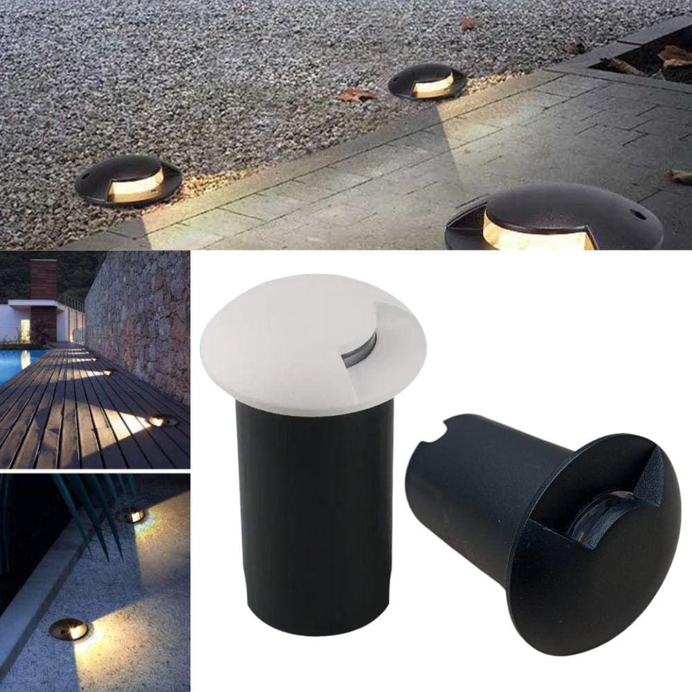 Balizador Spot Led SMD 1W Com Facho Foco De Luz Angular (Branco Quente) IP65 De Embutir Em Piso Solo Chão Escada Gramado