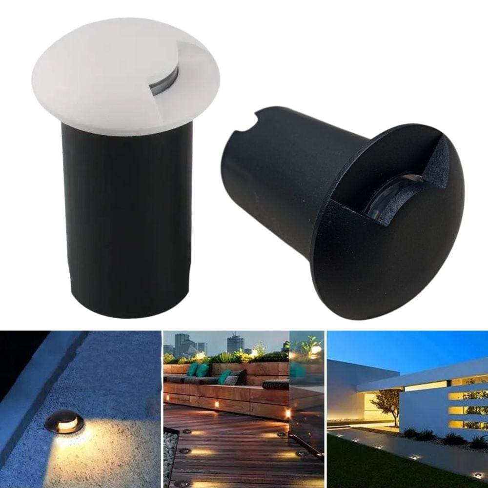 10 Balizadores Spot Led SMD 1W Com Facho Foco De Luz Angular (Branco Quente) IP65 De Embutir Em Piso Solo Chão Gramado