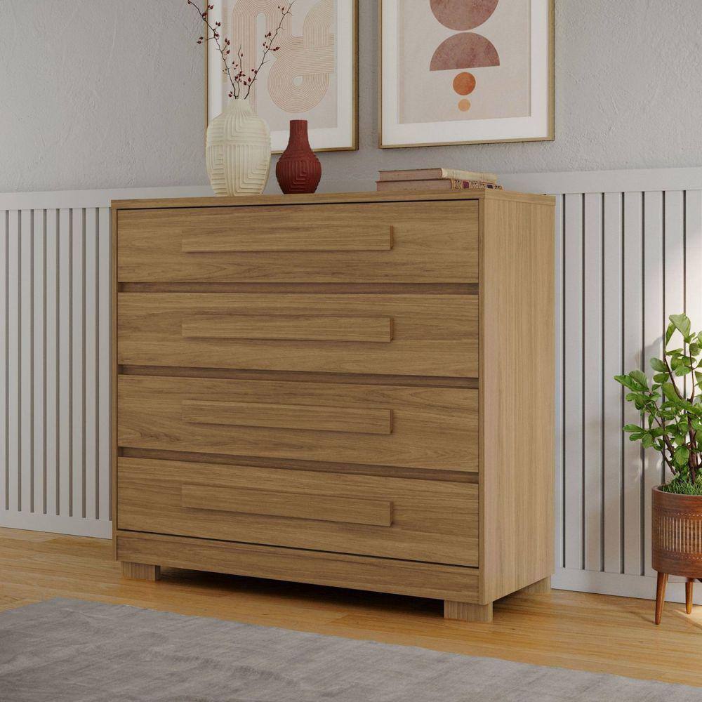 Cômoda 4 Gavetas com Puxadores 100% MDF Moana Camaru