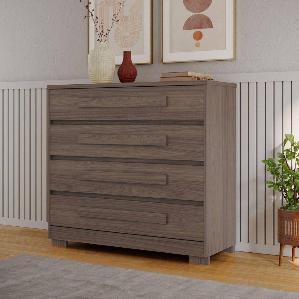 Cômoda 4 Gavetas com Puxadores 100% MDF Moana Capuccino