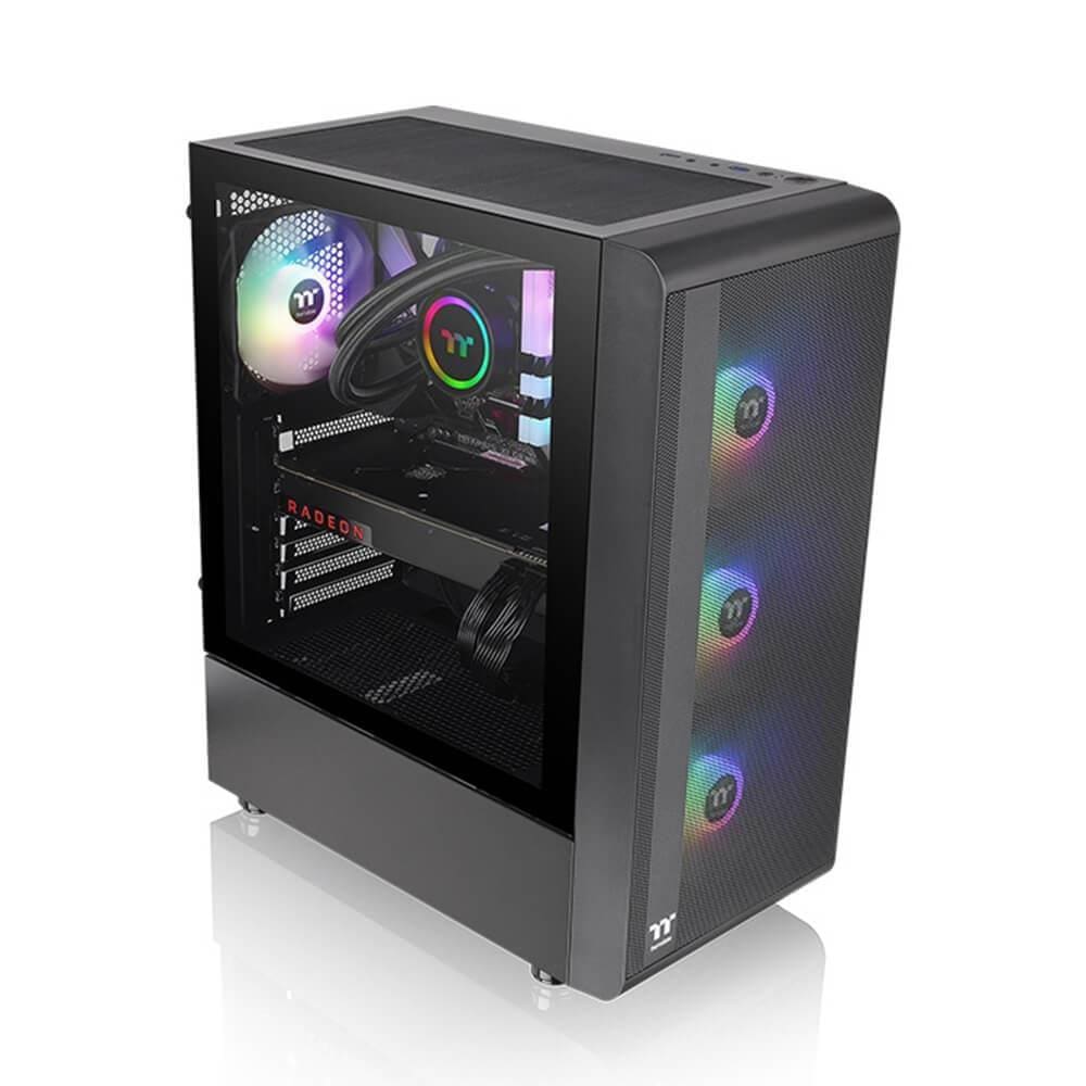Gabinete TT S200TG ARGB MID T. TGLASS BLACK PSU 650W CA-3X2-65M1WZ-00