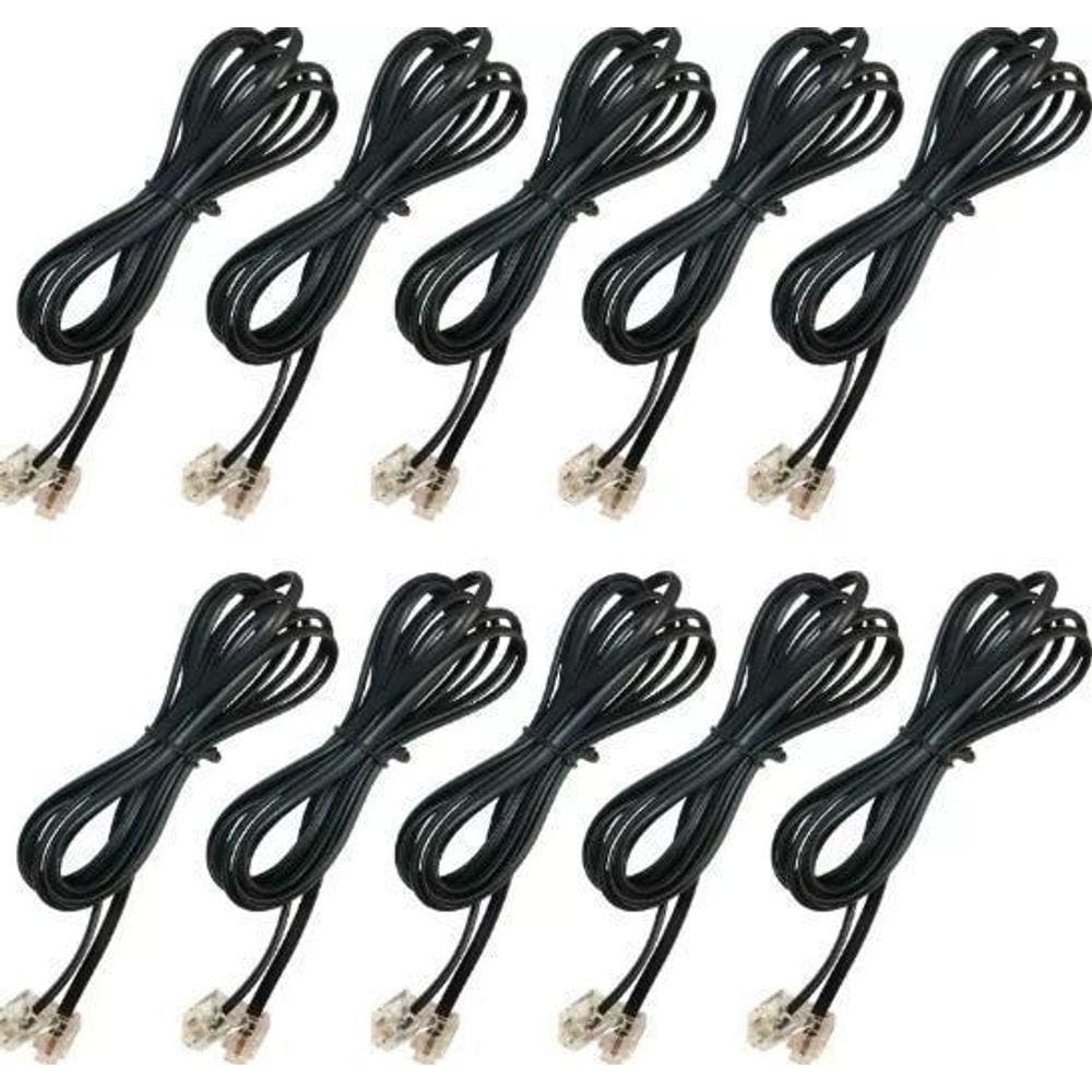 10 Pcs Cordao Liso Fone 2 Vias Rj11  Intelbras 1,8M