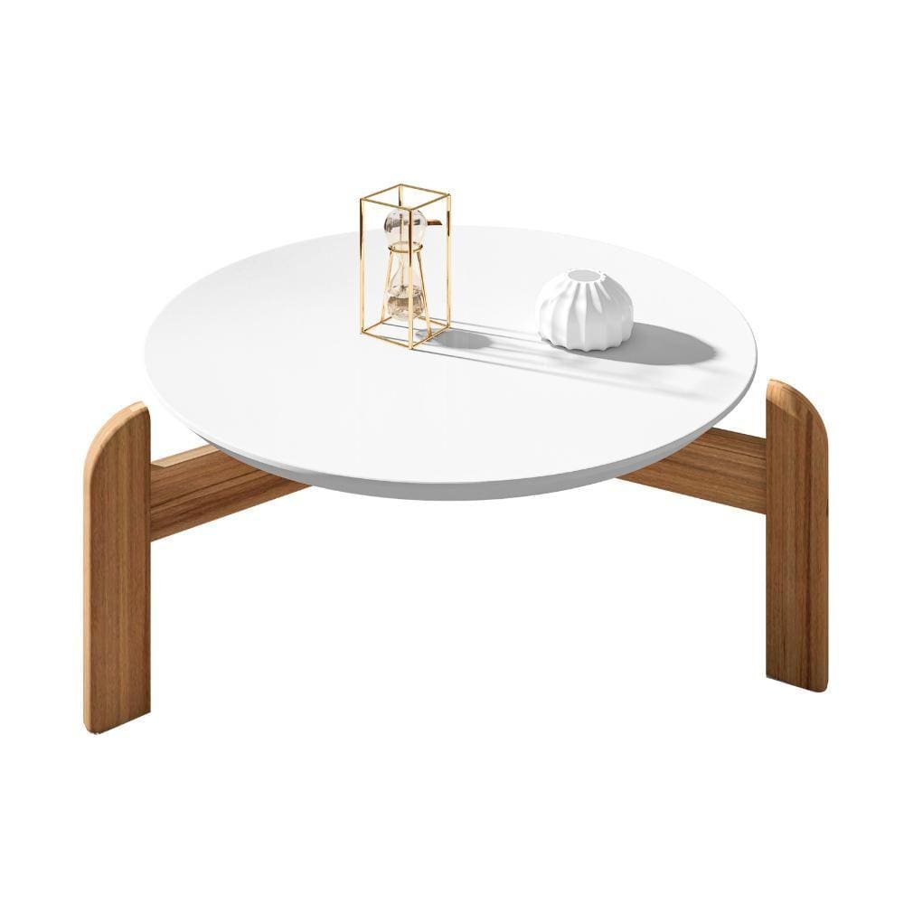 Mesa de Centro Lizz Branco Cedro Casa D Móveis