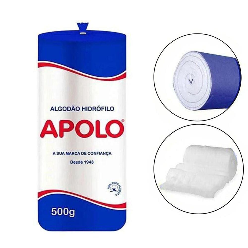 Algodão Hidrófilo Apolo Em Rolo 500G