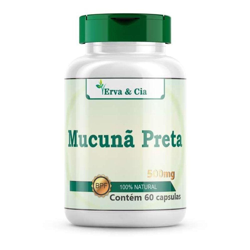 Mucuna Preta  Mucuna Pruriens  60 Cápsulas 500Mg 1 Pote