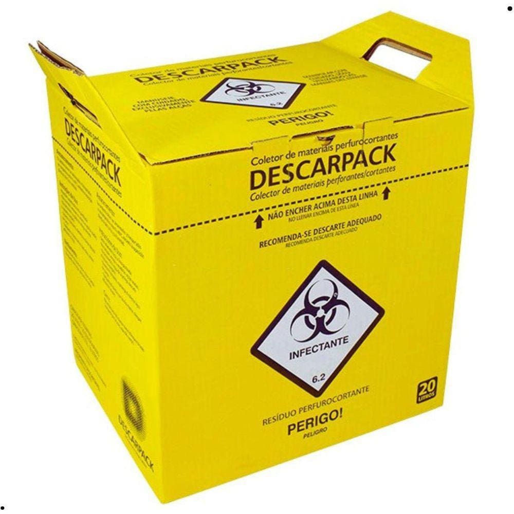 Coletor Material Perfuro Cortante 20 Litros Un Descarpack