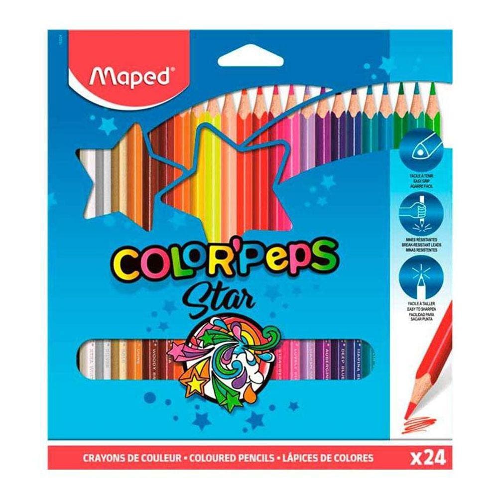 Lápis de cor Color``Peps Star 24 cores 183224ZV - Maped