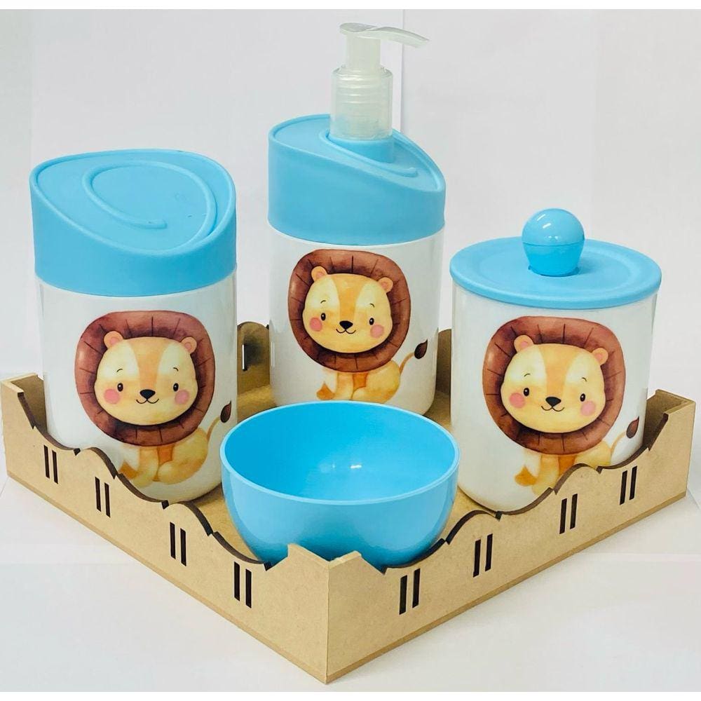 Kit Três Leõs c/bandeja quadrada