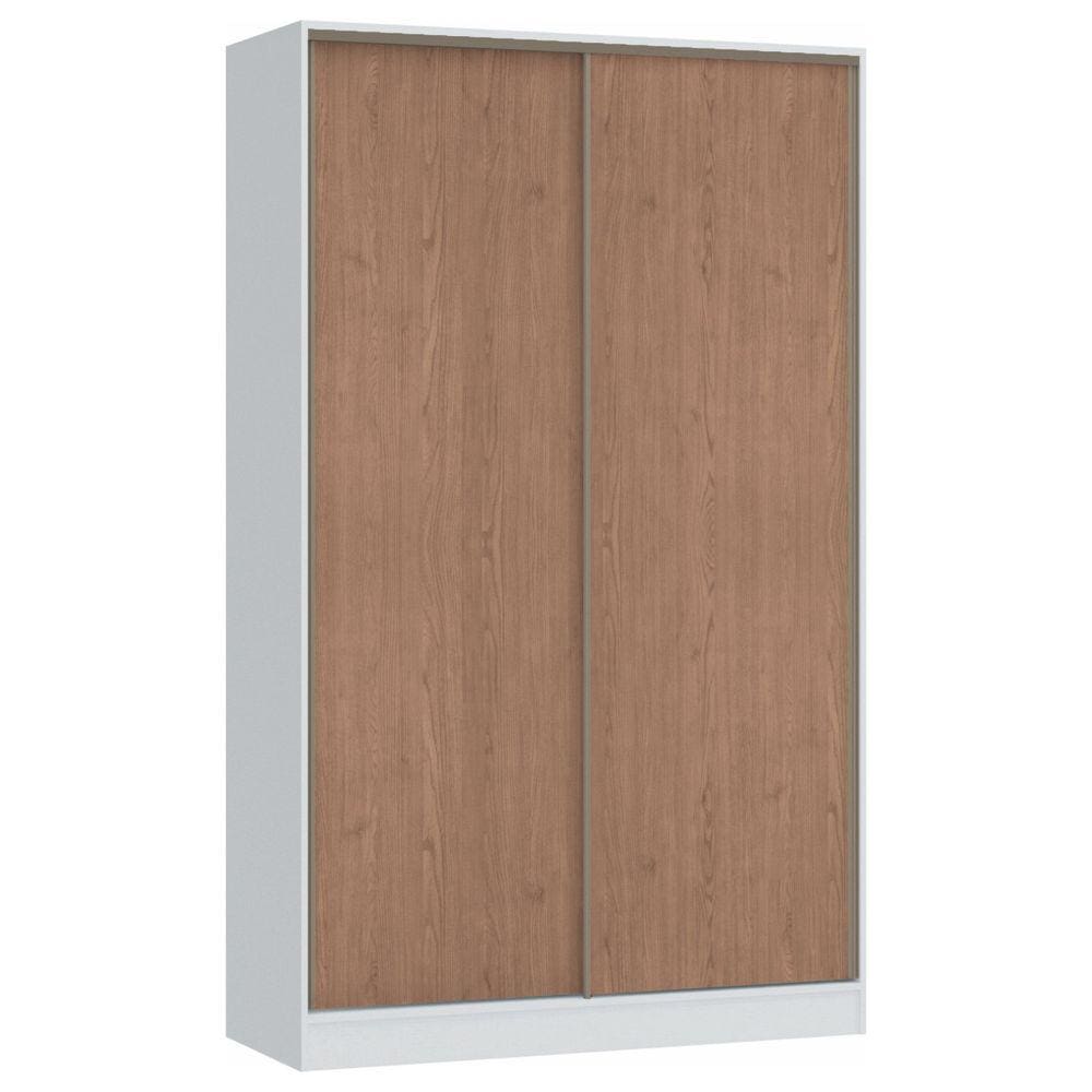 Guarda Roupa Modulado 2 Portas de Correr 2 Gavetas Requinte Branco Line/Macadâmia/Macadâmia