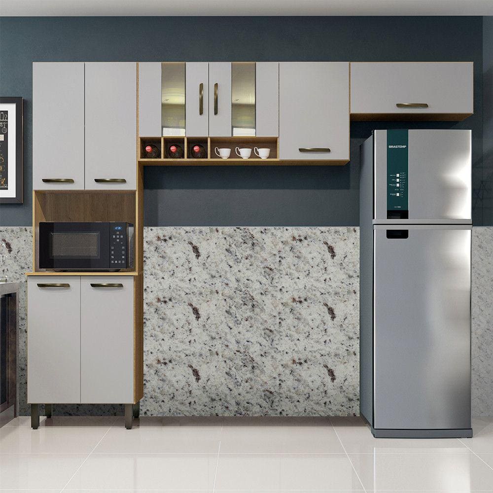 Cozinha Compacta 3 Peças 8 Portas Zafira Valdemóveis