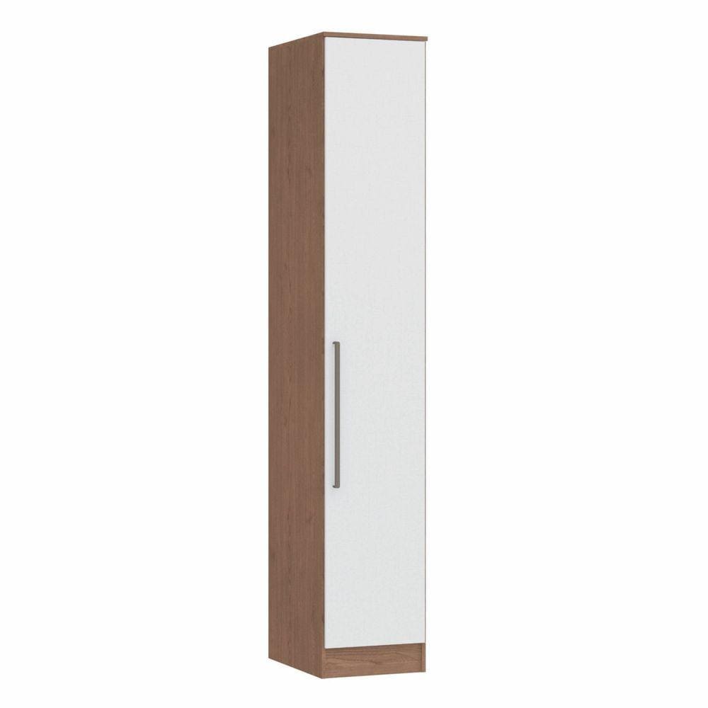 Guarda Roupa Modulado 1 Porta Requinte + Móveis Castro Macadâmia/Branco Line