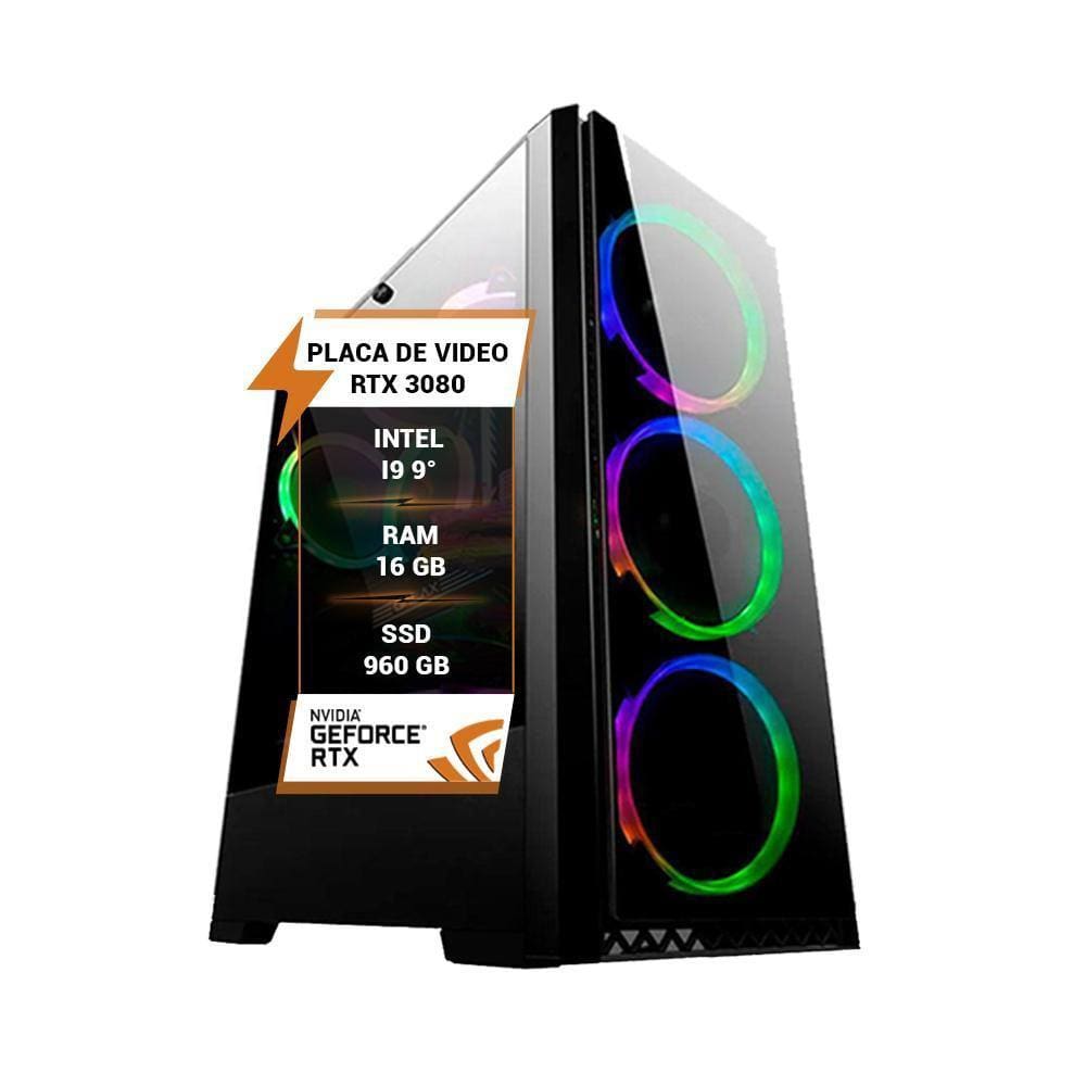 Pc Gamer Intel I9 9 Rtx 3050 8Gb Memória 16Gb Ram Ssd 960Gb