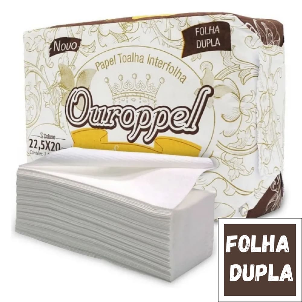 Papel Interfolha Folha Dupla Branco Luxo - Ouroppel
