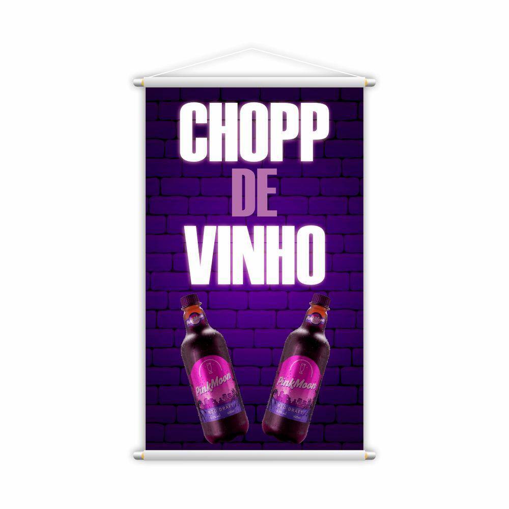 Banner Chopp de Vinho Garrafas Bebidas Lona Grande