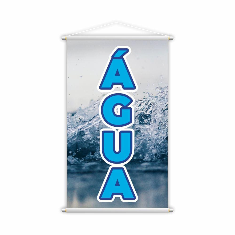 Banner Água Garrafa Bebida Venda Conveniência Lona 80x50cm