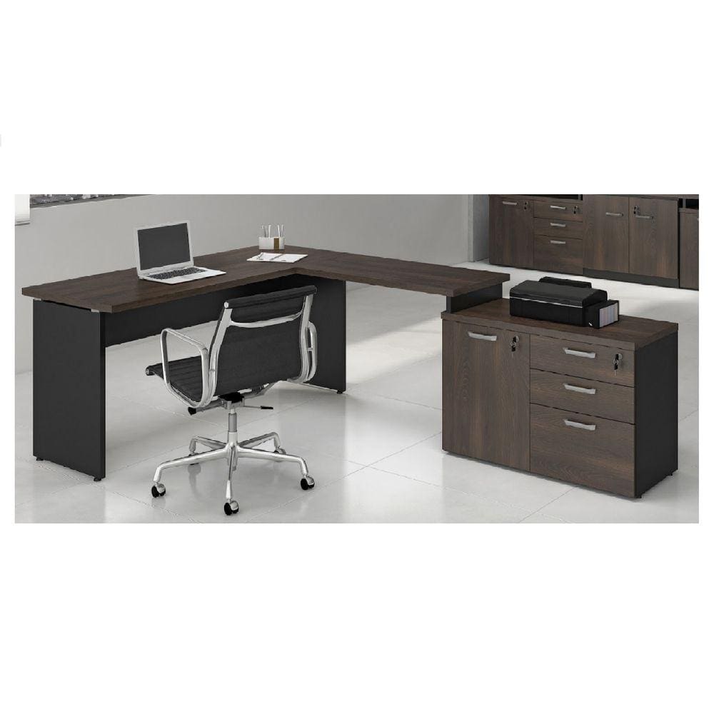 Mesa para Escritório Web30 1,35 + Balcão - Marsala / Preto