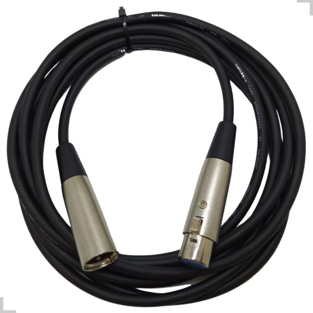 Cabo Microfone XLR/XLR Balanceado Preto MWB 3Mts