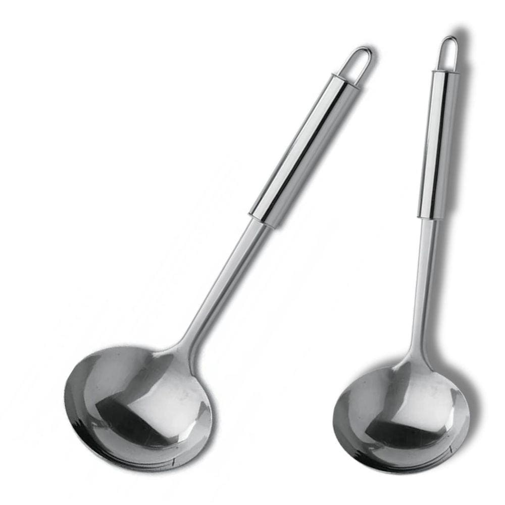 Kit 3 Conchas De Cozinha Feijão Utensilio Em Aço Inox 33Cm
