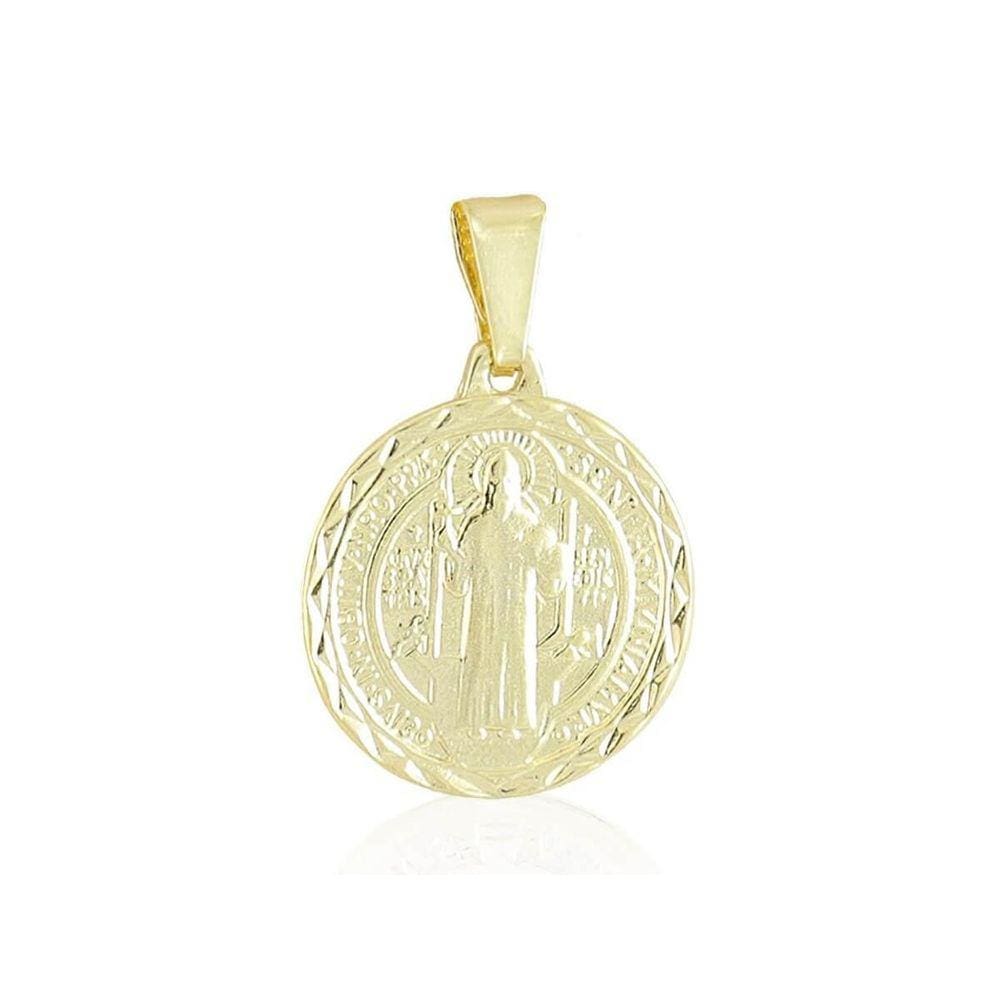 Pingente Sao Bento Banhado A Ouro 18K