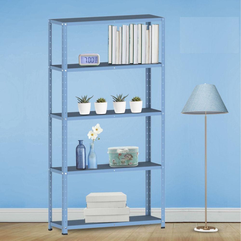 Estante para Livros com Estrutura Metálica 5 Prateleiras Azul Dali
