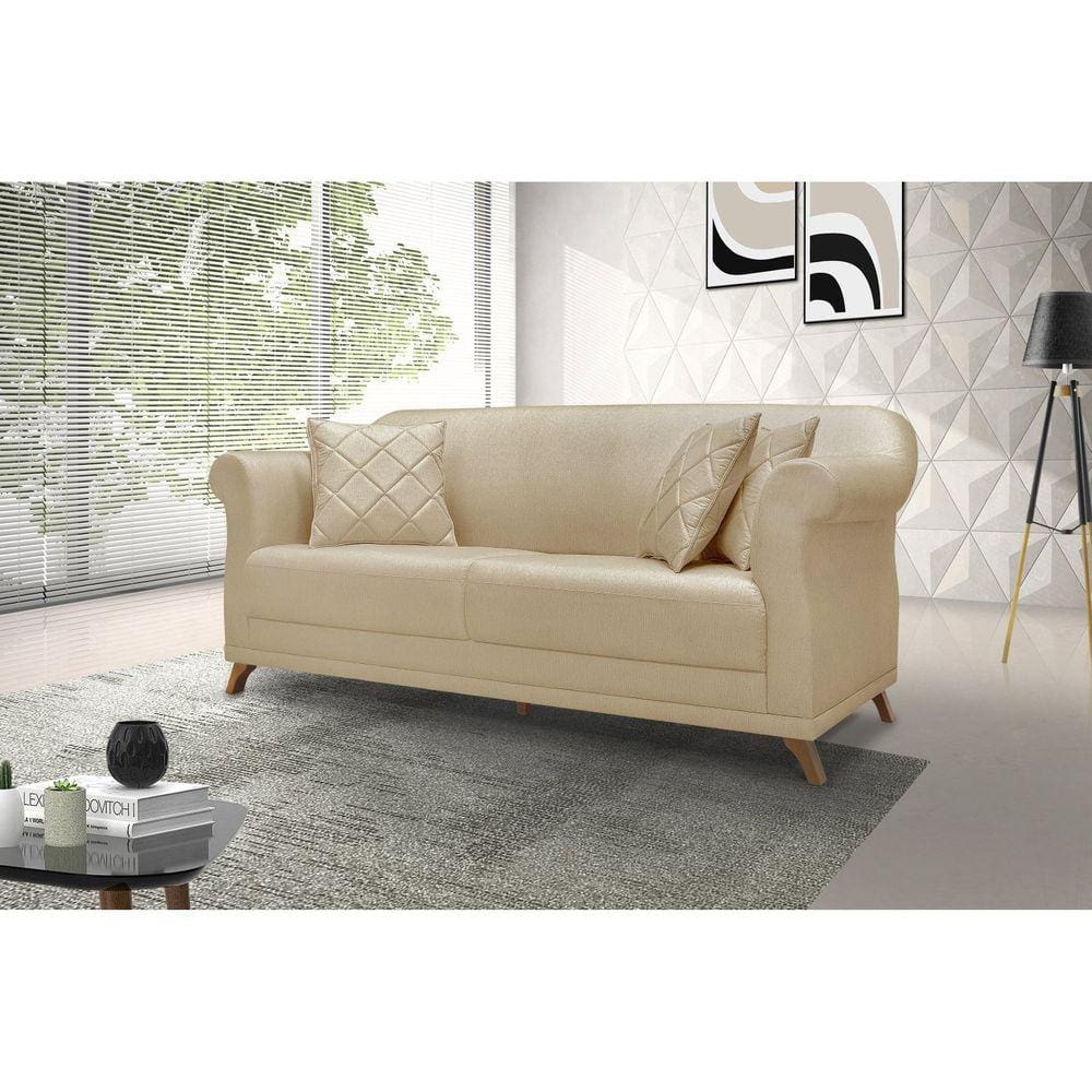 Sofá 2 Lugares 160cm Linho Arras Spezzia Decor Dourado