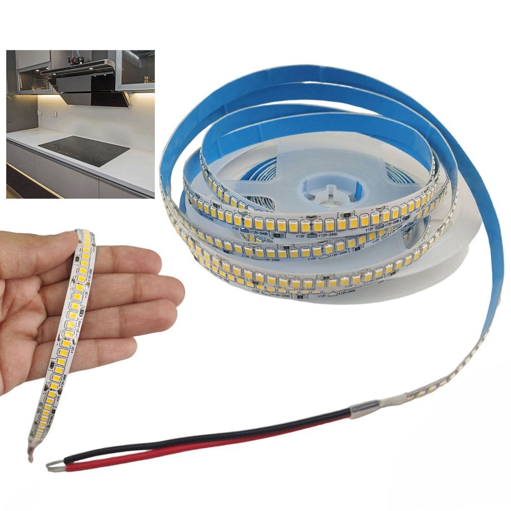 Fita Led 5 Metros 244 Leds 16w 3000K Decoraçao Casa Loja Residencia Predio Sala Teto Rebaixado Sanca Gesso Iluminaçao Gamer
