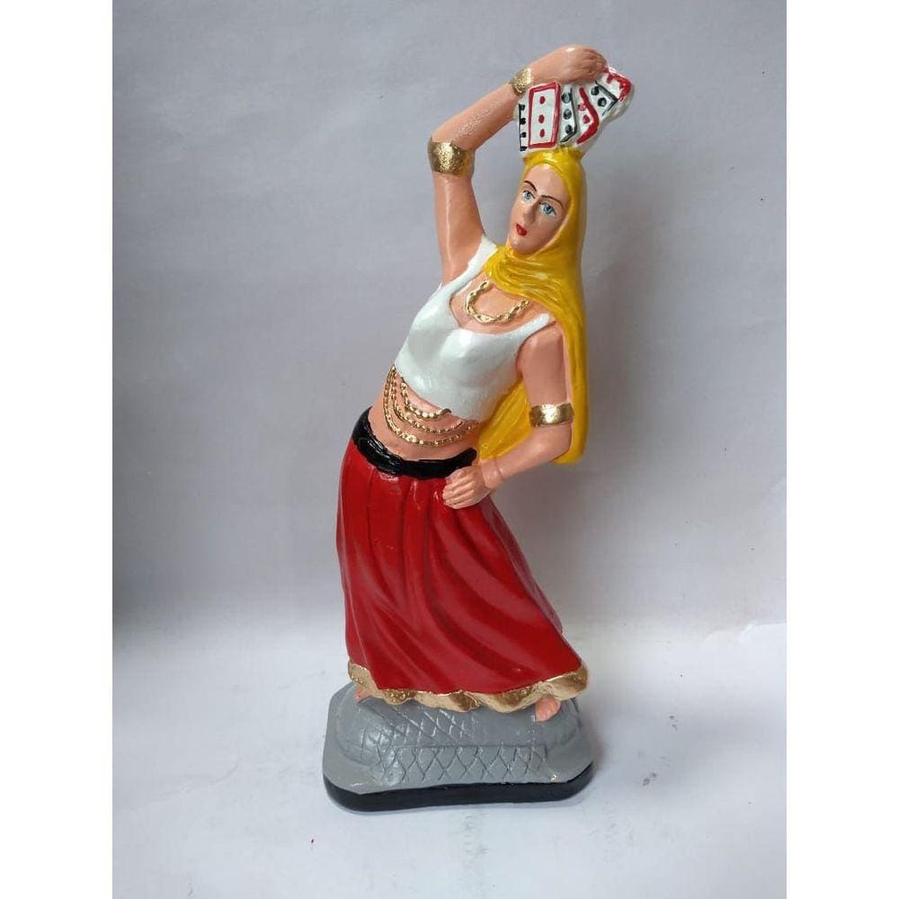 Imagem Cigana das Cartas Escultura Estatua Gesso 20 Cm