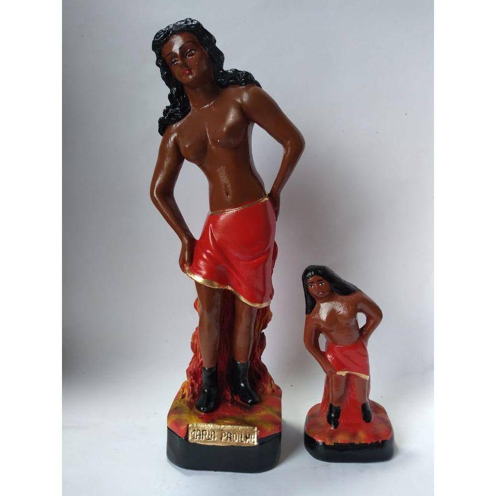 Imagem Maria Padilha Escultura Estauta Gesso com 20 e 10 Cm