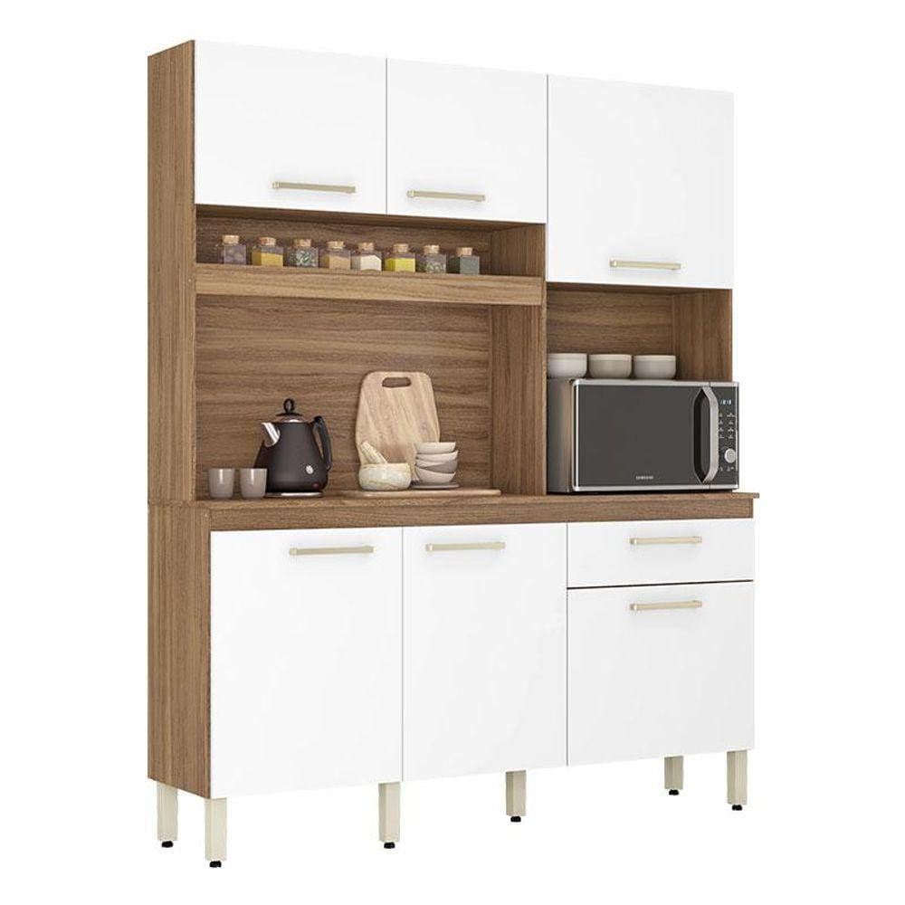 Kit Cozinha Compacta Álamo Amêndola Touch Branco - Demóbile