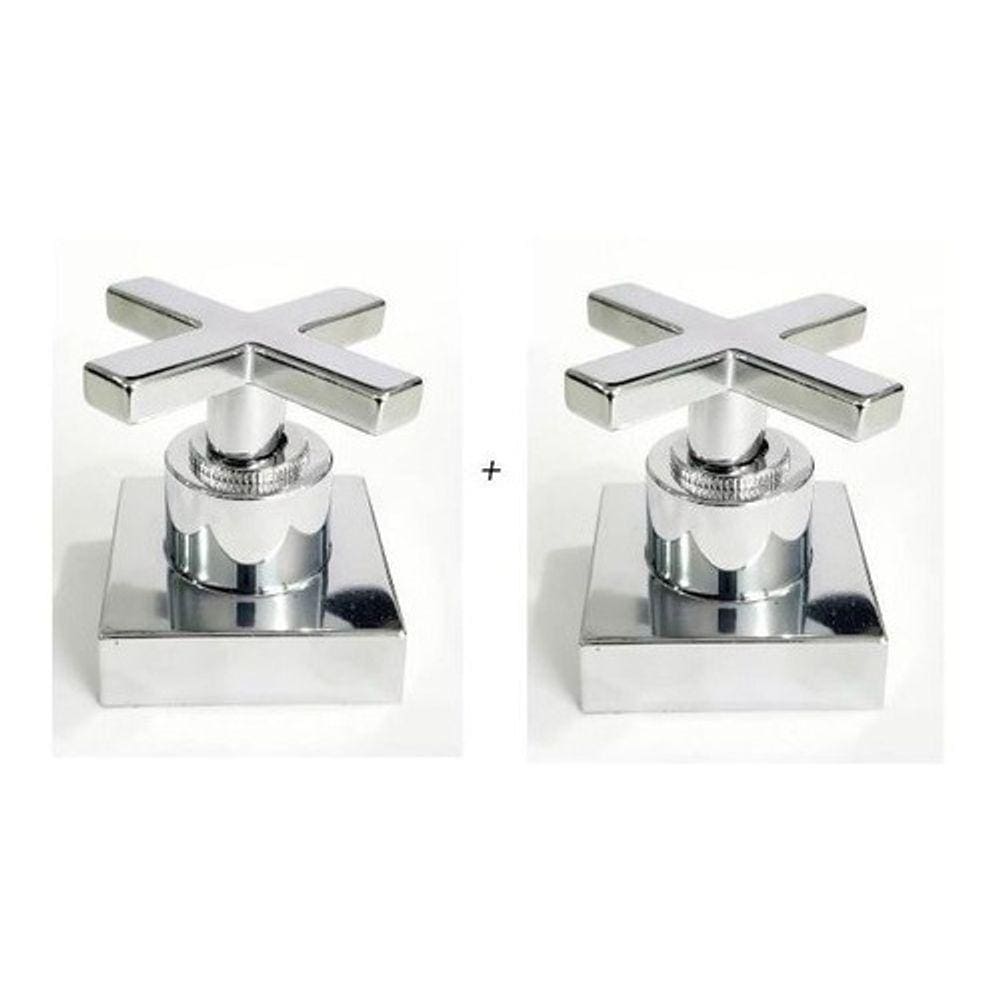 2 Acabamentos Registro Cruzeta Quadrado Luxo 3/4 Padrão Deca