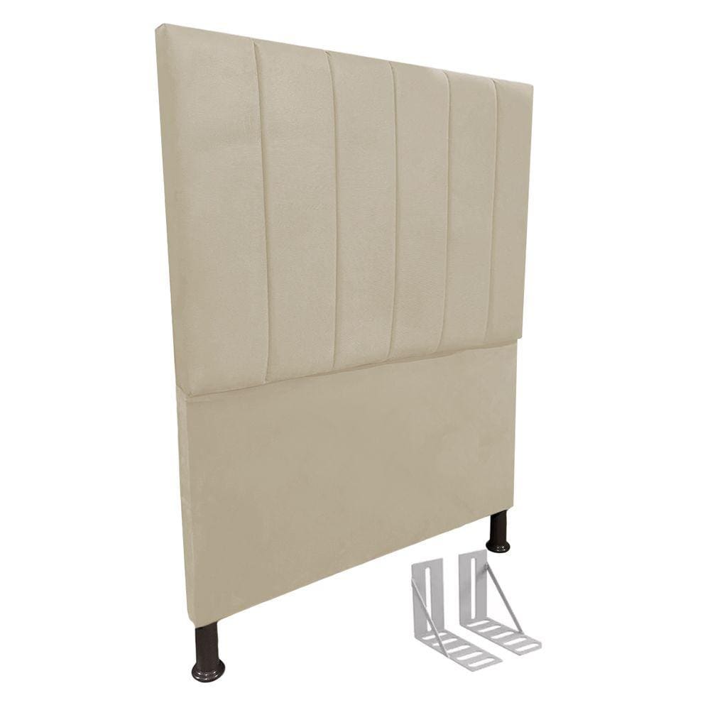 Cabeceira de Cama Box Solteiro 90cm + Frame Estofada Laura C