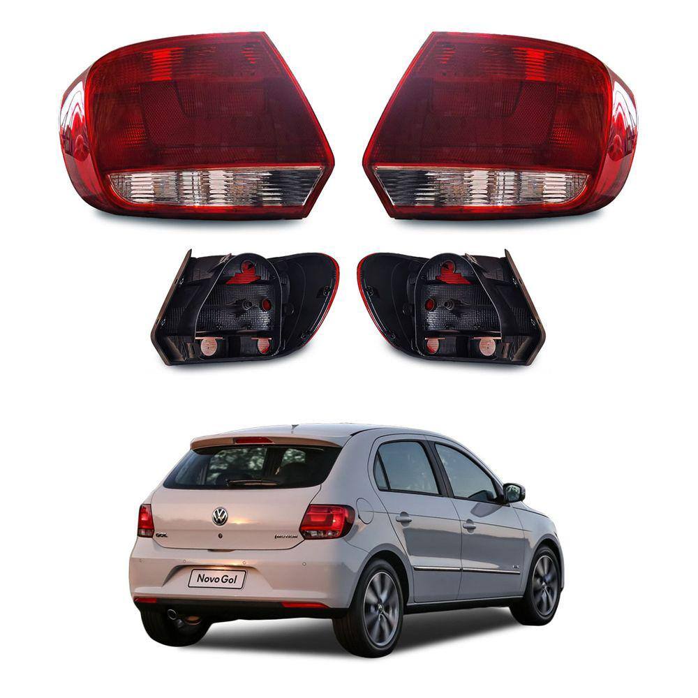 Par Lanterna Traseira Gol G6 Modelo Hella Bicolor 13 A 2016