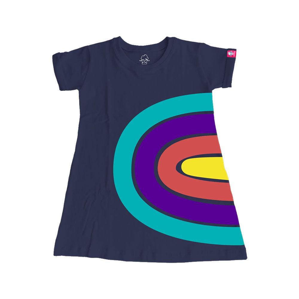 Vestido Plural infantil algodão e elastano manga curta Babybeh