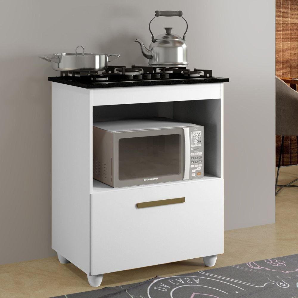 Balcão para Cooktop 1 Porta Basculante Salvia Kaiki Móveis
