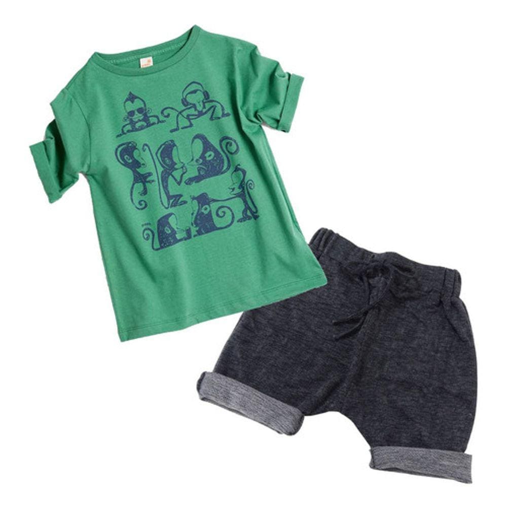 Bermuda Saruel E Camiseta - Infantil - 4 Anos - 2 Peças