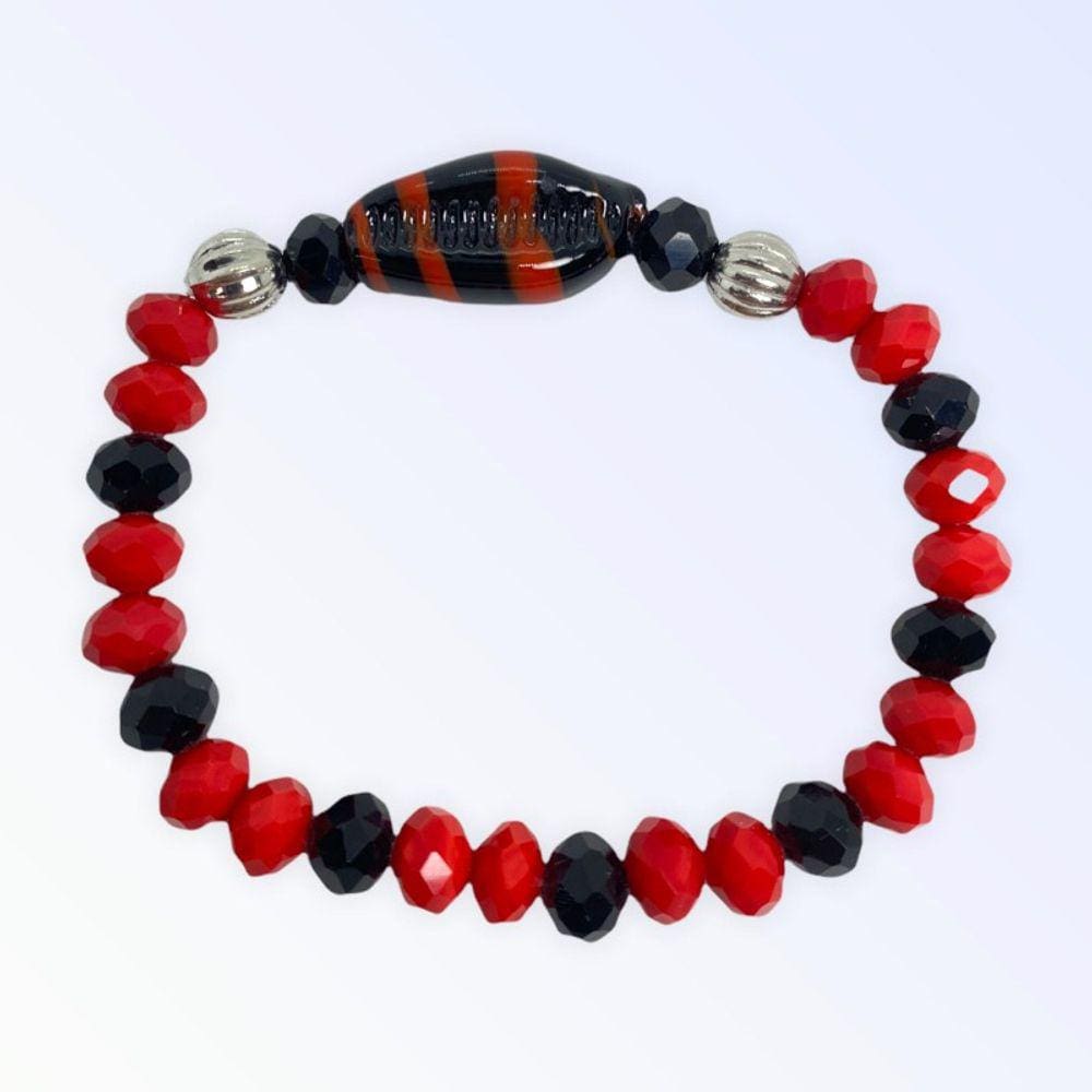 Pulseira Pomba Gira Preta E Vermelha Búzios Cristal